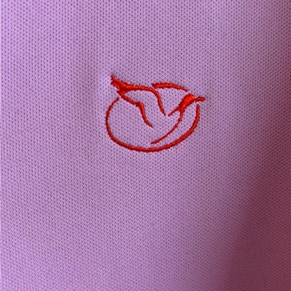 Peter Millar Pink and Coral Golf Shirt, sz L - Picture 4 of 5